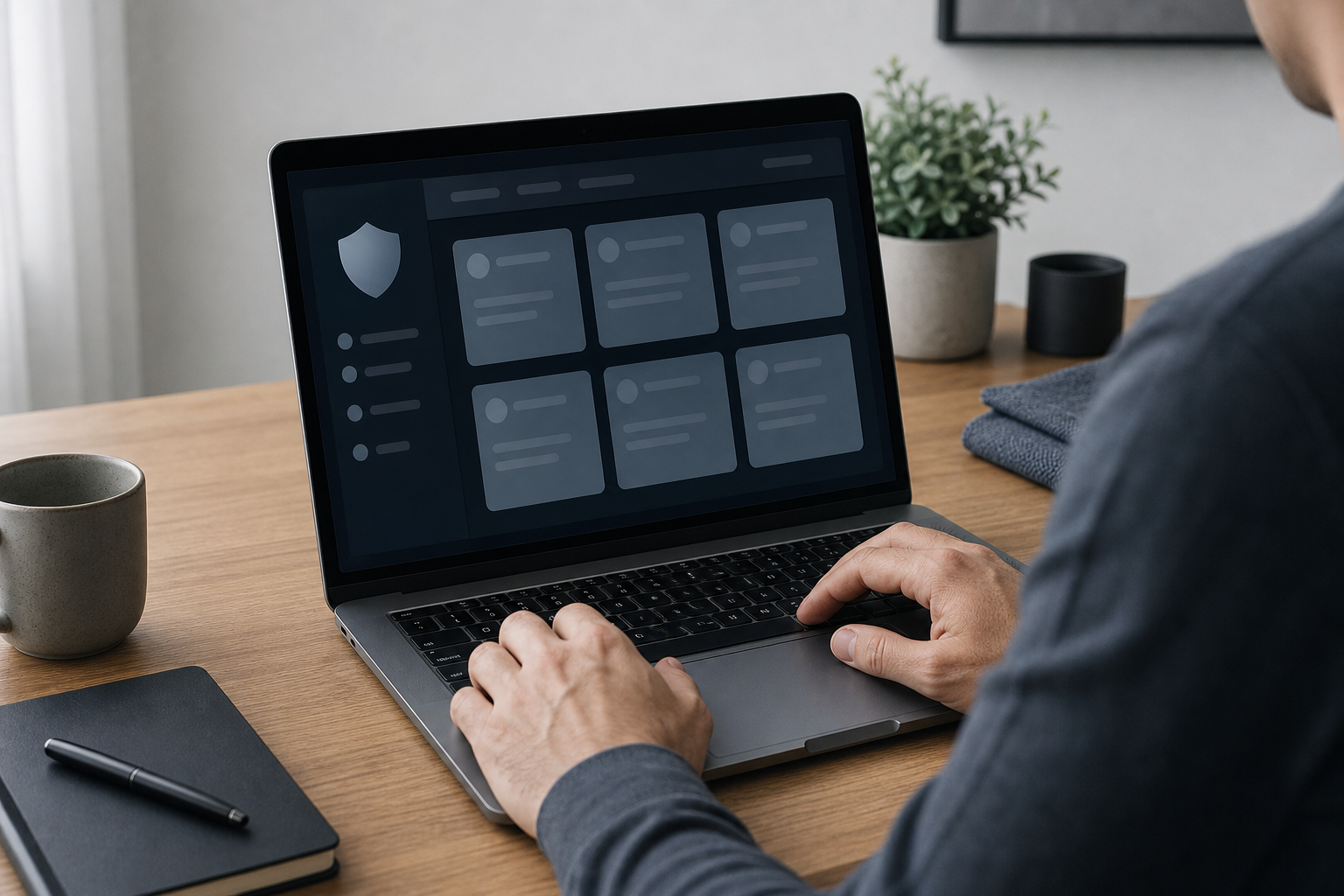 Person reviewing browser extension settings on a laptop