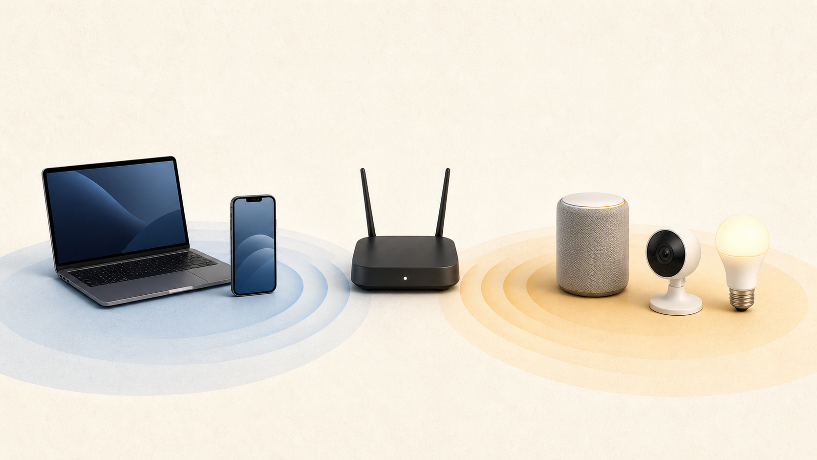 Trusted and smart-home devices separated across Wi-Fi networks